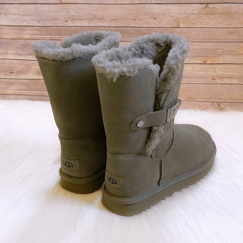UGG Bailey UGG Metal Graphic Burnt Olive Suede Boots - Picture 2 of 10